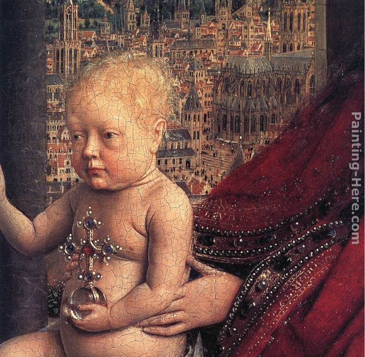 The Virgin of Chancellor Rolin [detail 2] painting - Jan van Eyck The Virgin of Chancellor Rolin [detail 2] art painting